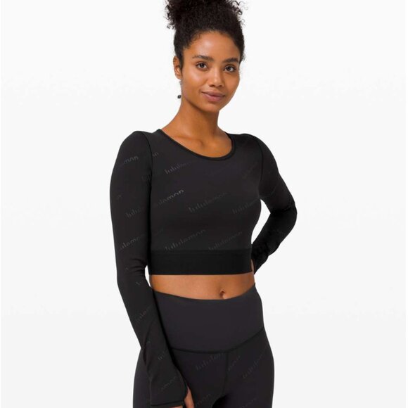 lululemon athletica Tops - #1 Lululemon NWT Wunder Train Cropped Long Sleeve *Special Edition Black Sz 10